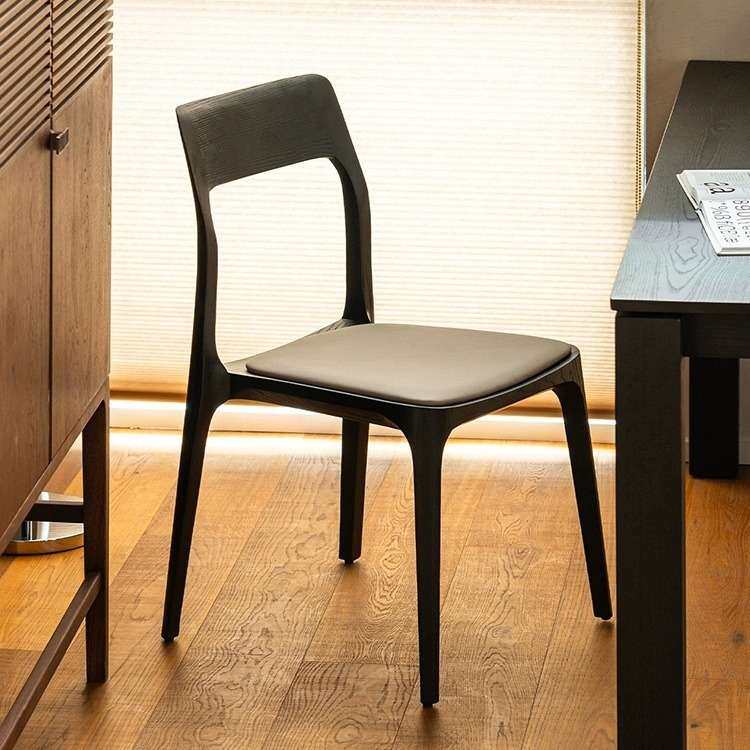 意大利轻奢复古实木绅士椅咖啡厅吧台椅子设计师款休闲椅实木餐椅