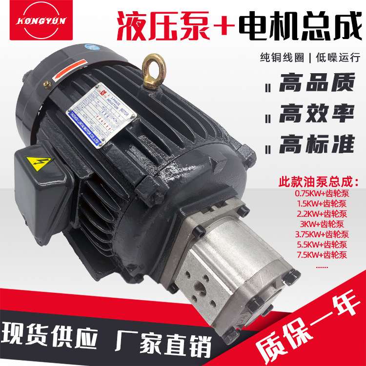 液压油泵电机组CBN+1.5KW2.2KW液压泵总成内轴电机液压站配件系统图片