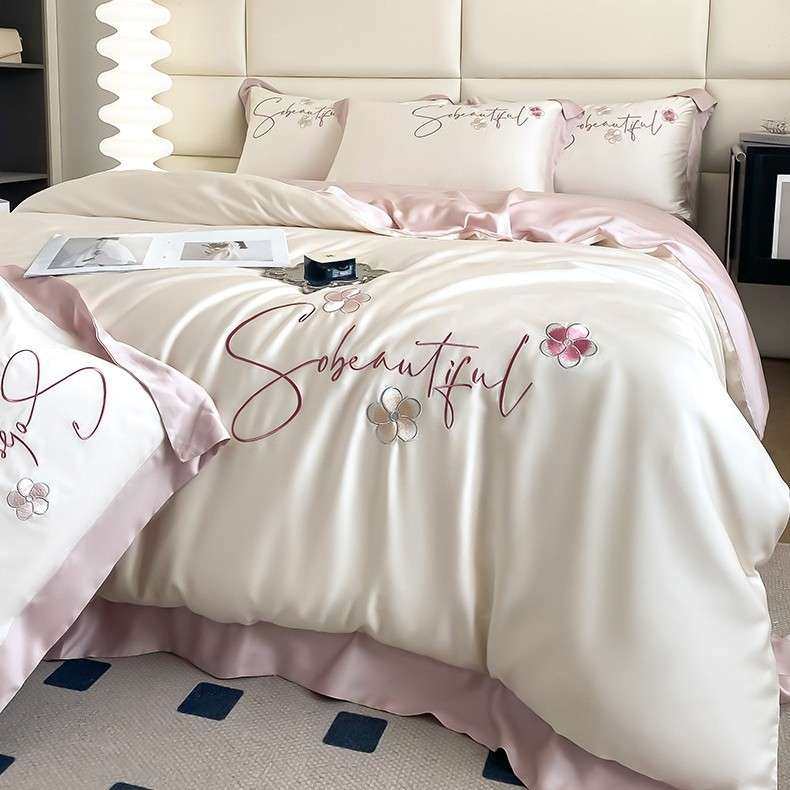 A类LF级双股母婴兰精天丝四件套真丝绸被套单冰丝滑凉感夏季床品4