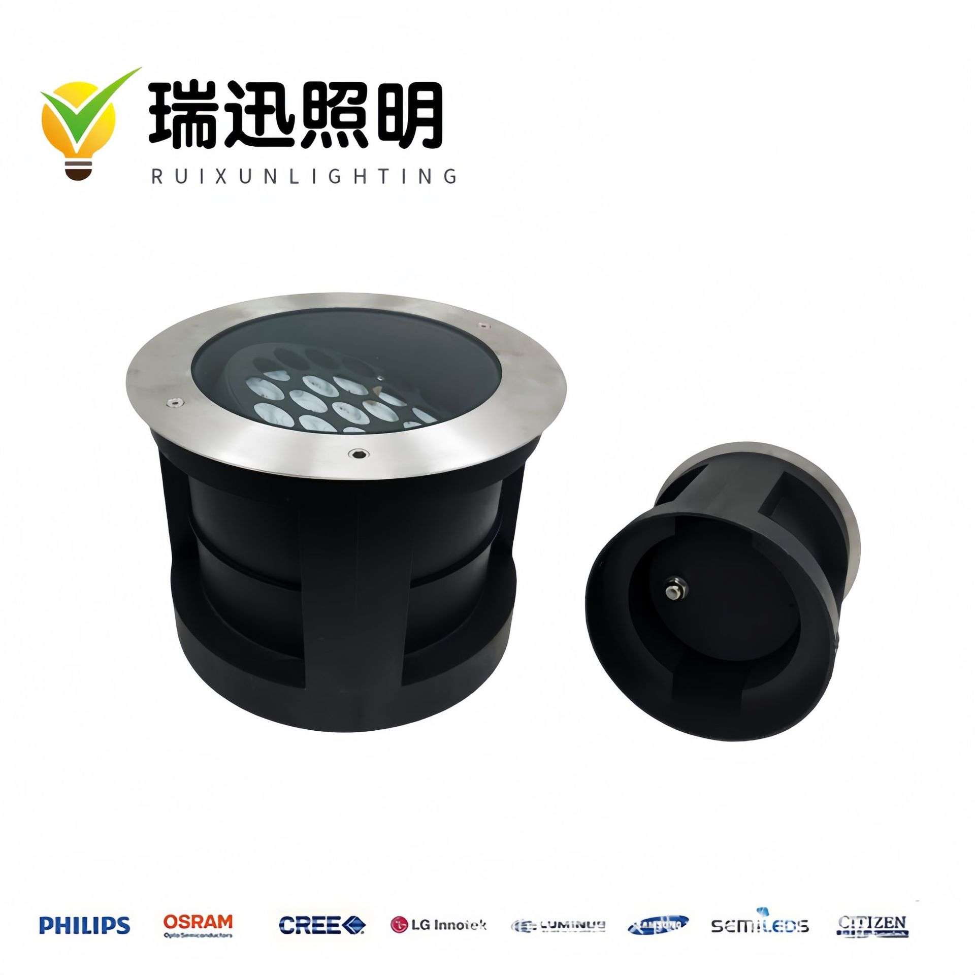 户外现货 防水大功率嵌入式圆形可调角度投光灯地埋灯埋地灯