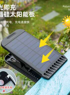 新款太阳能夹子灯112LED户外庭院超亮人体感应照明灯花园露台壁灯