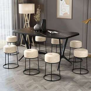 创意餐凳简约餐桌凳时尚圆凳子化妆凳家用小凳子铁艺圆凳皮艺板凳