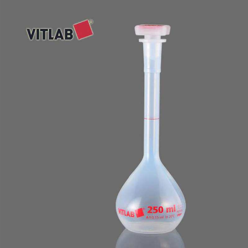 67404德国VITLAB容量瓶250ml A级PMP材质带NS塞子