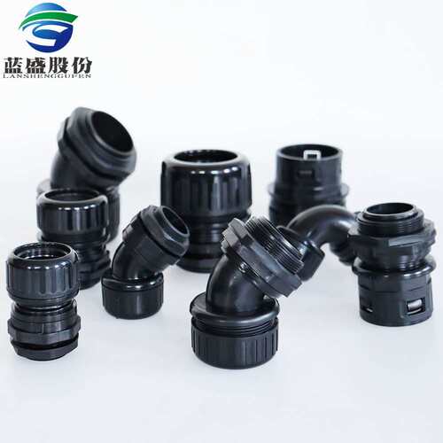 蓝盛  机器人专用尼龙波纹管旋转接头直型90度45度万向可调管接头