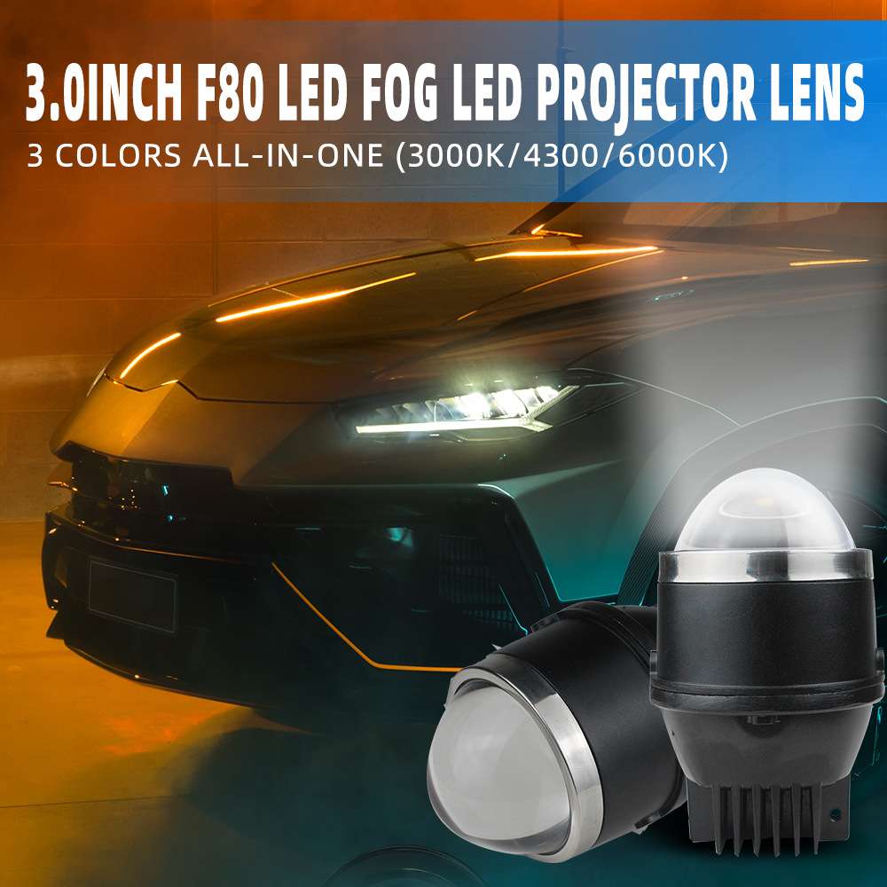跨境汽车3寸LED双光雾灯防水大灯40W通用双光雾灯 汽车LED雾灯