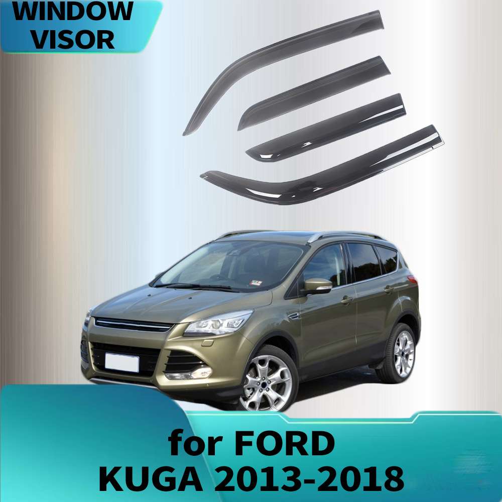 适用福特FORD KUGA 2013-2018晴雨挡侧窗导流板雨眉加厚注塑透光
