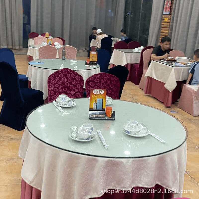 钢化玻璃小圆桌桌面藤桌圆形玻璃茶几餐桌面酒店餐馆圆形台面家用