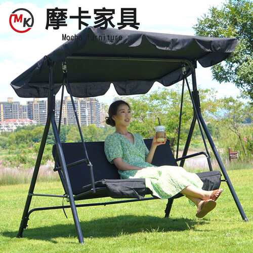 户外秋千摇摇椅铁艺荡秋千庭院花园吊椅双三人阳台庭院儿童摇摇椅