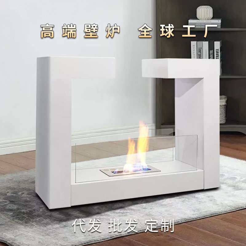 Olymone欧勒蒙北欧现代酒精壁炉取暖真火焰家用摆件装饰柜室内