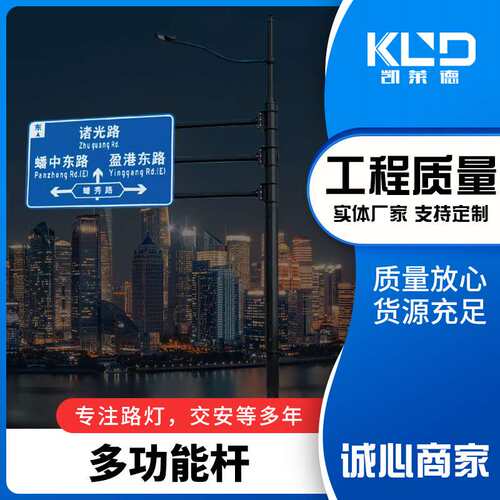 多功能杆市政交通工程监控标志牌信号灯综合路灯八角L灯柱灯杆