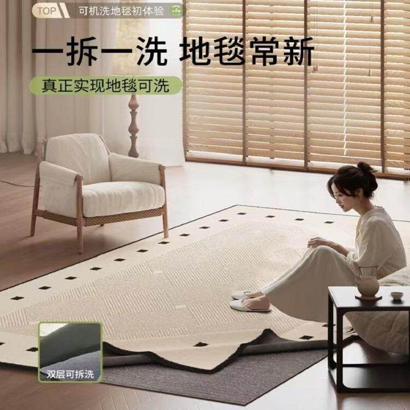 地毯客厅2025新款轻奢高级可机洗可拆洗奶油风沙发地垫大面积全铺