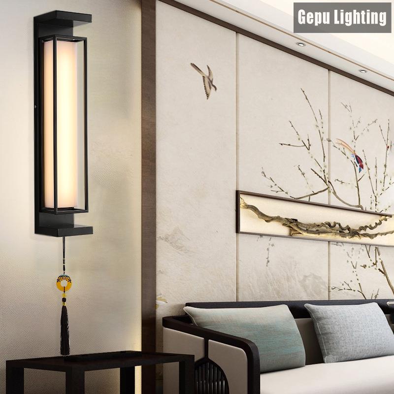 室内壁灯新中式客厅卧室阳台复古壁挂灯走廊过道玄关装饰家居灯具