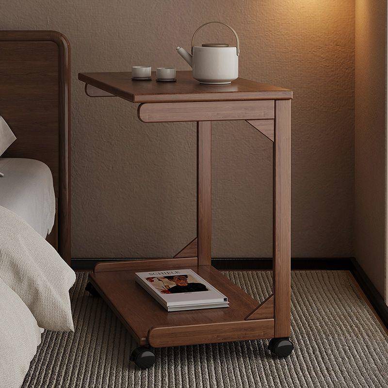 沙发边几可移动床头桌子带轮侧边柜家用客厅小户型实木小茶几角几