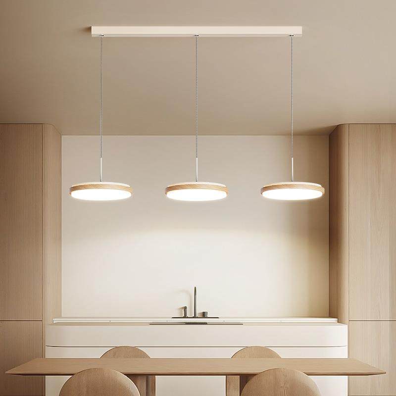 餐厅吊灯原木风多头可调节餐桌吊灯乡间田园风全光谱护眼灯具