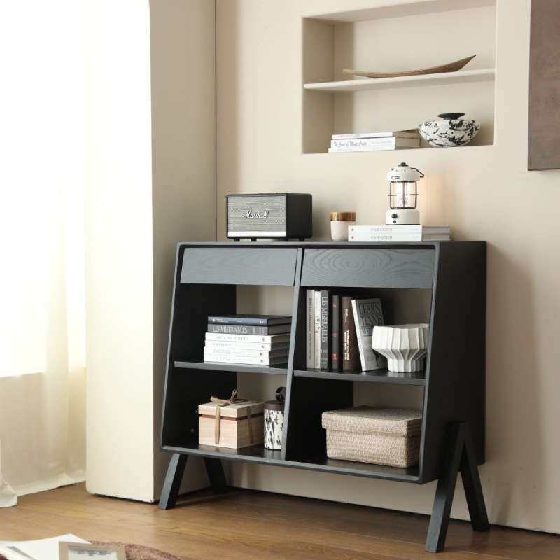 网红风黑色实木餐边柜纯实木茶水柜客厅沙发边柜入玄关柜靠墙书柜,电子元器件市场,其它元器件,淘宝优惠券,粉丝福利购,淘宝优惠卷