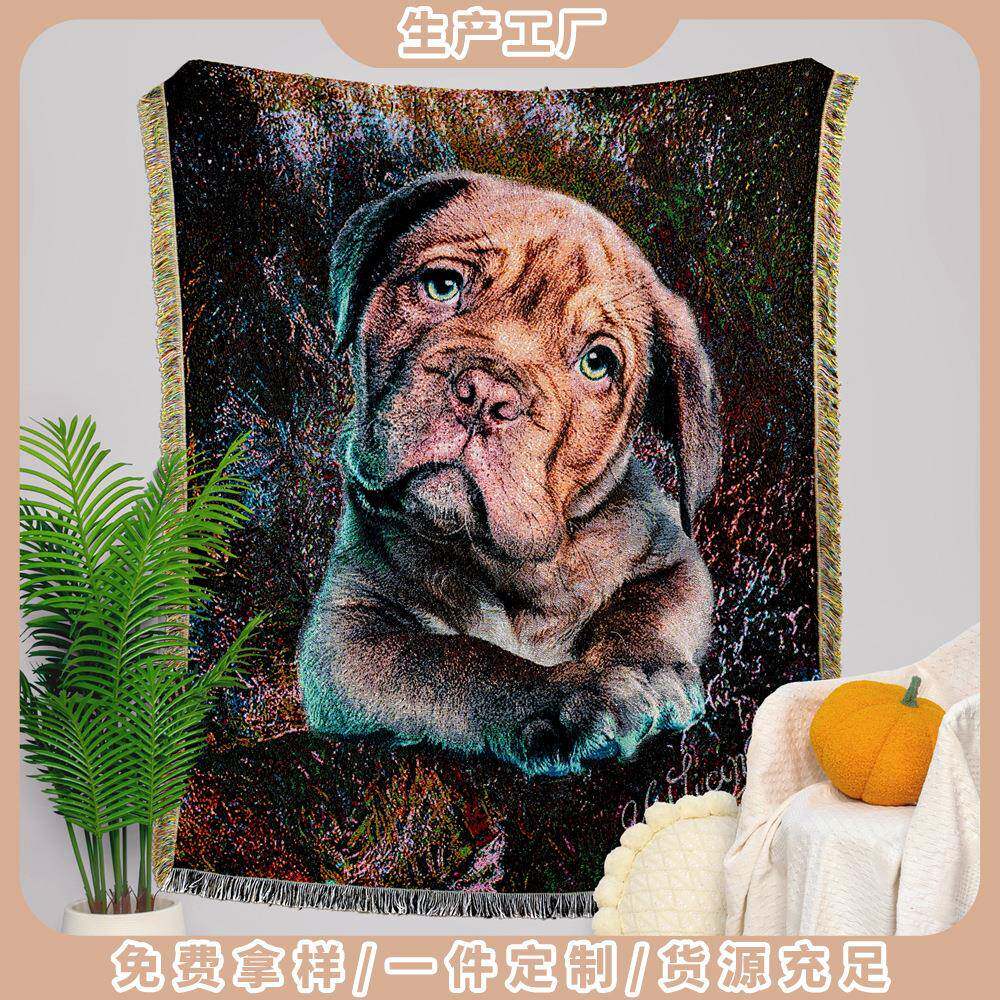 新品挂毯装饰毯防尘全盖沙发巾沙发套罩加厚办公室午睡毯线毯