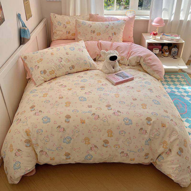 2025冬季新款13372全棉纯棉印花四件套被套宿舍三件套床上用品