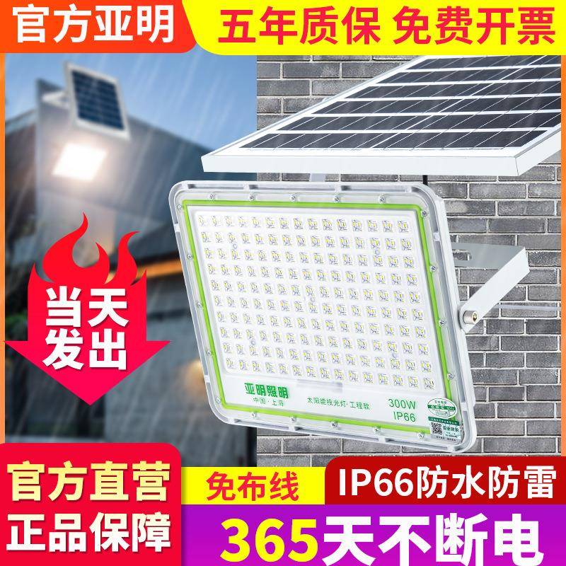 亚明太阳能户外灯新农村庭院灯超亮大功率一拖二防水家用LED路灯