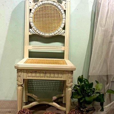 高端定制艺术家具欧式法式仿古做旧实木雕花藤艺餐椅化妆椅,住宅家具,阳台椅,淘宝优惠券,粉丝福利购,淘宝优惠卷