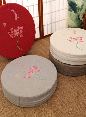 莲花跪佛禅修垫上垫可拆洗地垫拜亚麻榻榻米坐垫打坐垫蒲团坐垫
