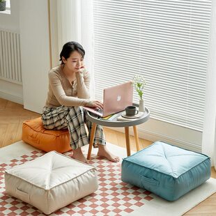 客厅地垫懒人蒲团坐垫加厚垫子地坐墩上沙发日式可拆洗榻榻米皮质