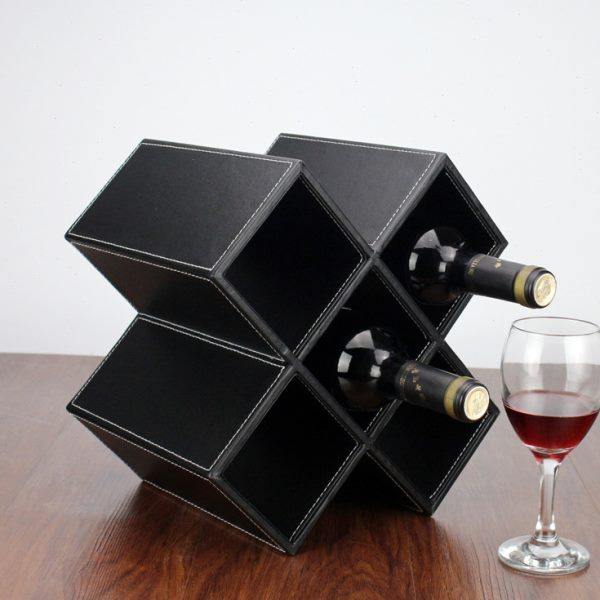 创意展示葡萄酒红酒架子 简约酒柜菱形网格子装饰摆件 欧式酒瓶架