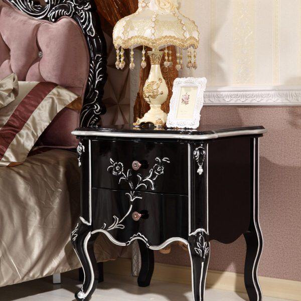 弧形白色收纳柜法式电话床边柜现货储物柜欧式实木床简约柜包邮头