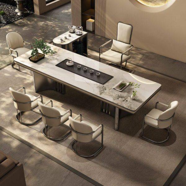 奢石岩板茶台桌现轻奢公室茶台大板桌级感家用泡茶桌椅组合,商业/办公家具,茶台/茶桌,淘宝优惠券,粉丝福利购,淘宝优惠卷