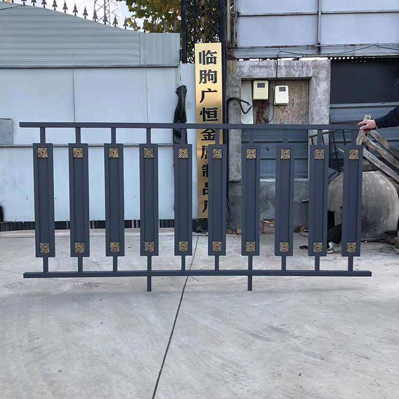 新中式铝艺护栏铝合金围栏别墅户外栅栏简约中式庭院铝艺围墙护栏