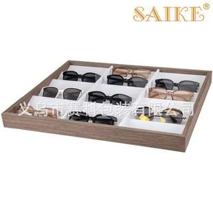 现货 黑胡桃木质18位眼镜墨镜太阳镜销售陈列展示托盘梯式道具