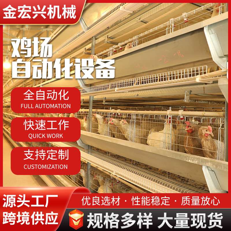 养鸡场自动捡蛋机养殖笼养鸡设备自动化三层蛋鸡笼多层鸡笼全自动