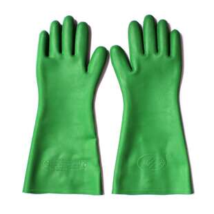 双安耐酸碱手套45cm天然橡胶涂层直筒手套40cm防化学作业防护
