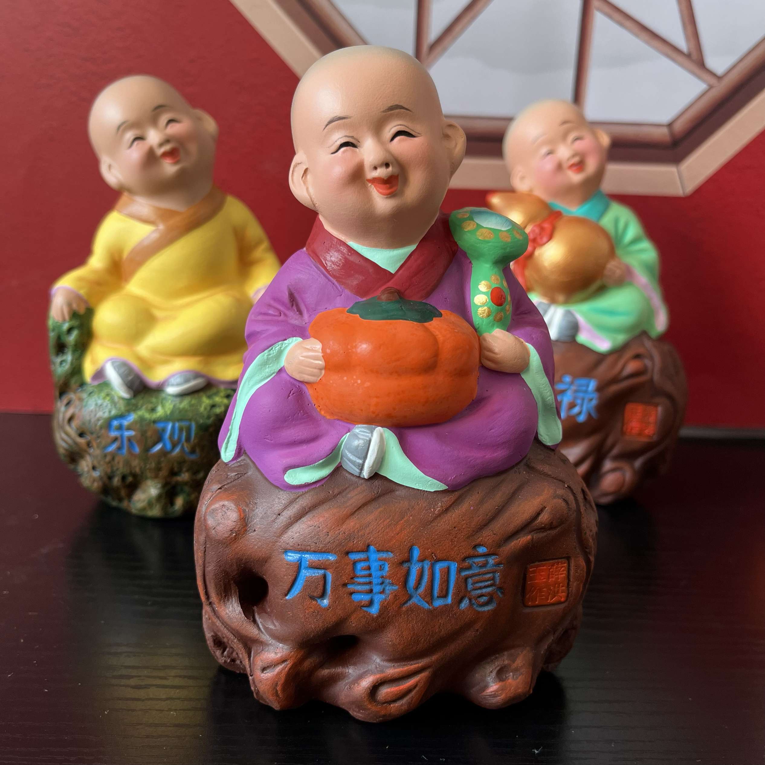 小沙弥摆件天津特色泥人张纪念品桌面摆件中国风泥人手工艺