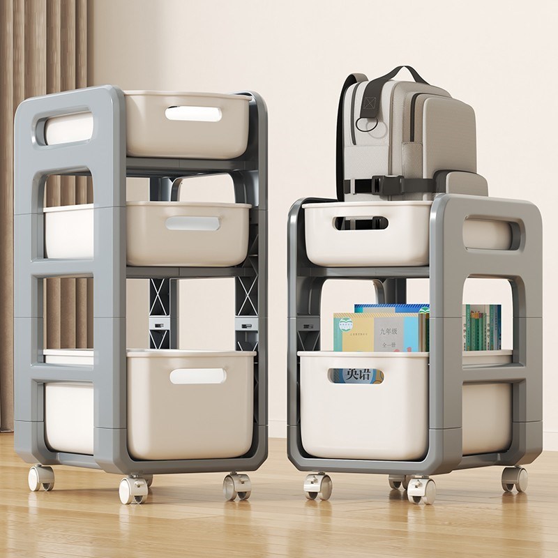 书包置物架移动j桌下收纳柜储物可落地神器放带轮本学生习家用书