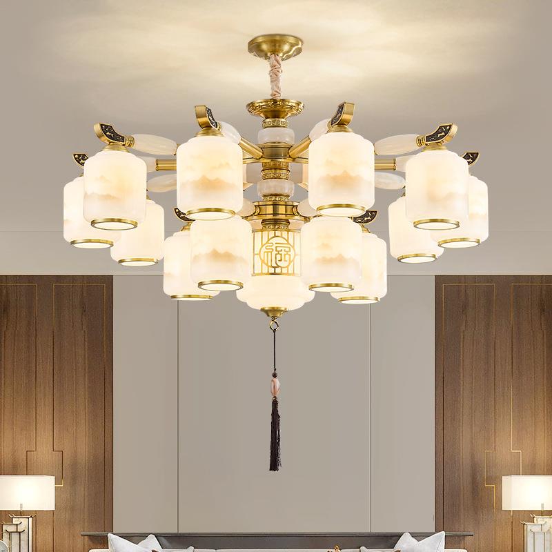 新中式吊灯大厅灯主灯全屋灯具客厅灯中国风餐厅茶楼灯复式楼吊灯