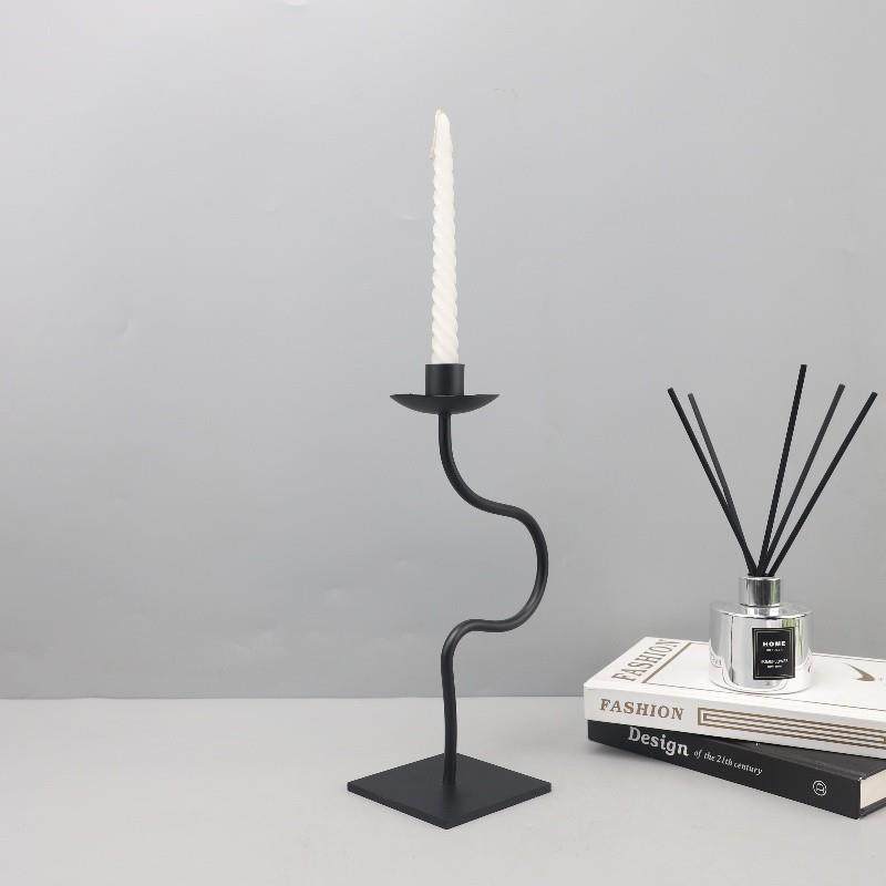 现代简约几何金属烛台摆件餐厅客厅卧室酒店样板房软装家居装饰品