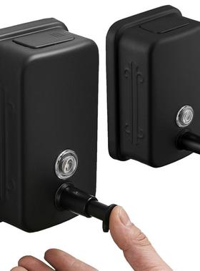 厂家304不锈钢壁挂式黑色皂液器500ML皂液盒手动洗手液瓶