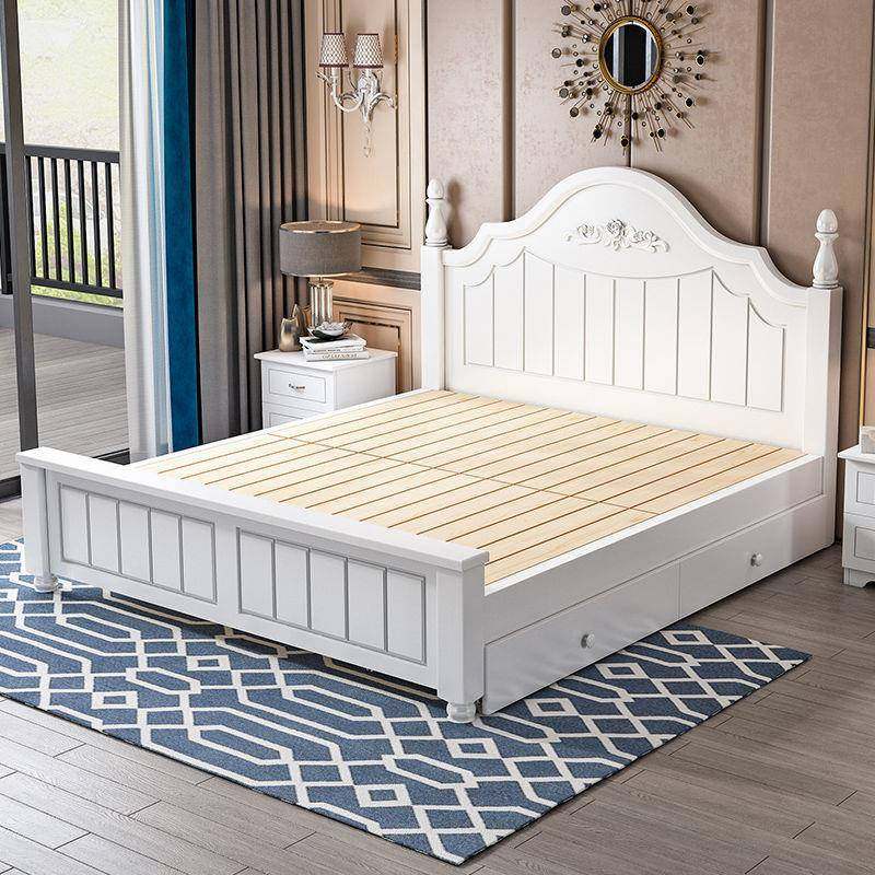 实木床现代简约1.5米双人床1.2m经济型出租房用1.8主卧公主