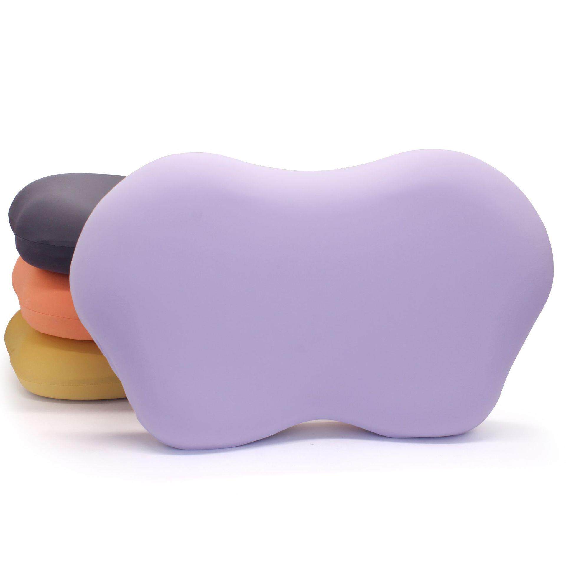 猫肚皮枕头夏天灰色慢回弹记忆棉枕头蝶形护颈枕涤棉可爱枕套枕芯