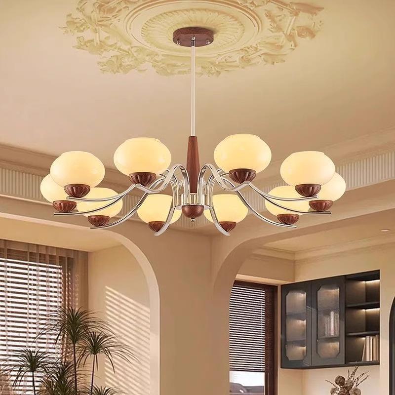 新款2025中古风木棉客厅吊灯全光谱法式美拉德灯具复古风餐厅吊灯