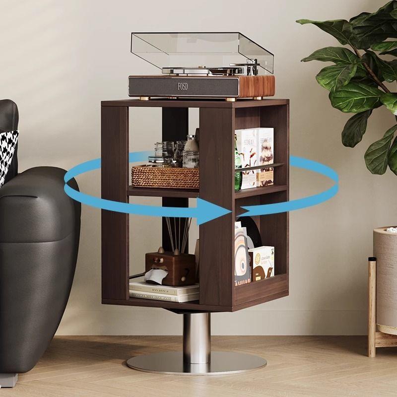 家用卧室边柜角柜旋转储物收纳柜边几实木床头柜沙发侧边收纳小柜