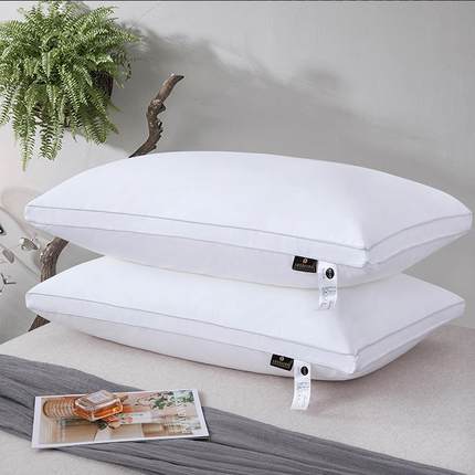 纯棉枕芯可水洗酒店枕头全棉48x74学生枕羽丝绒成人护颈枕一对拍2