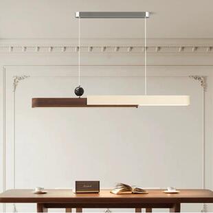 法式奶油风餐厅吊灯中古餐桌吧台灯全光谱护眼创意极简一字长条灯