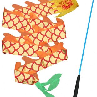 儿童甩龙彩带健身龙舞龙道具幼儿园手舞龙筒空竹龙甩龙健身龙彩带