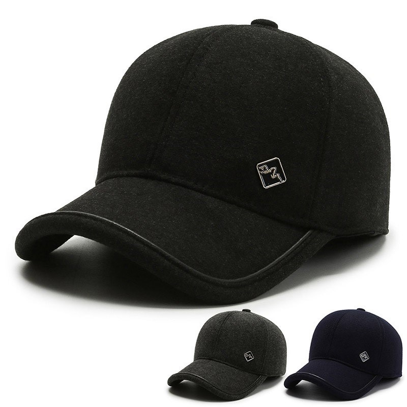 中老年人帽子男士春p夏保暖棒球帽毛呢爸爸爷爷遮阳防寒鸭舌帽