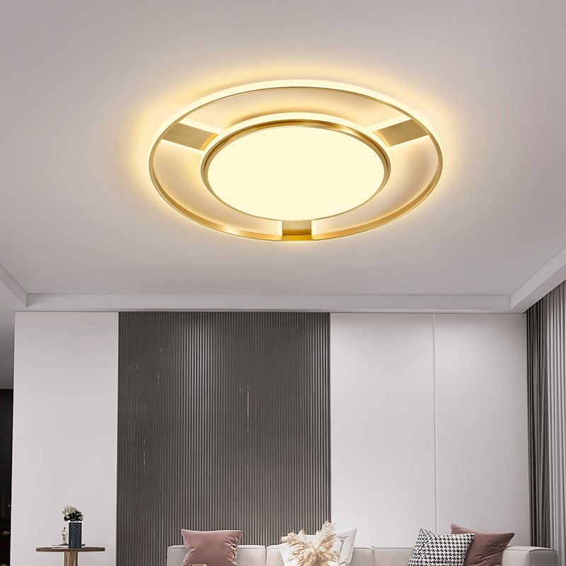 80CM超大圆形全铜吸顶灯创意现代简约主卧室轻奢风格客Z厅高档灯