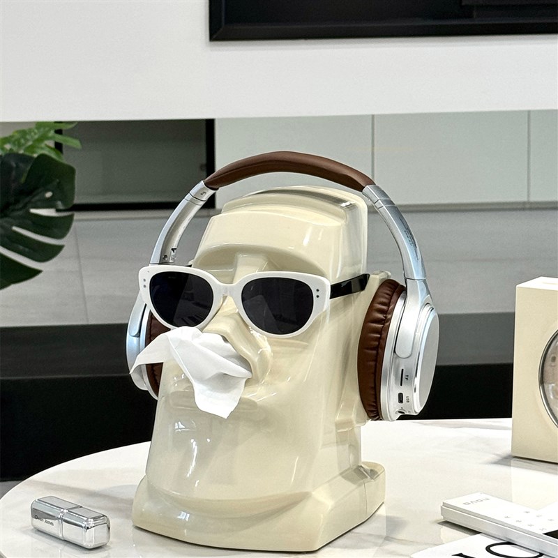 客厅桌面创意g石像纸巾盒卫生间厕所多功能高级感茶几抽纸盒轻奢