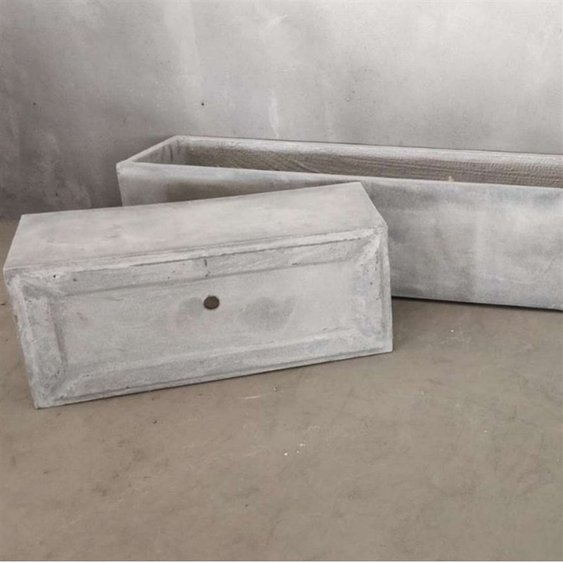 北欧风长方形水泥花v盆简约创意大马槽型镁泥花盆