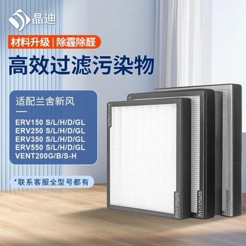 适配兰舍新风滤网ERV150/250H350S/L初中高效C-VENT200新风过滤芯