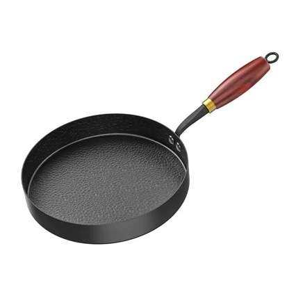 老式平底锅平底不粘锅家用无涂层煎锅牛排铁锅电磁炉加厚烙饼煎蛋